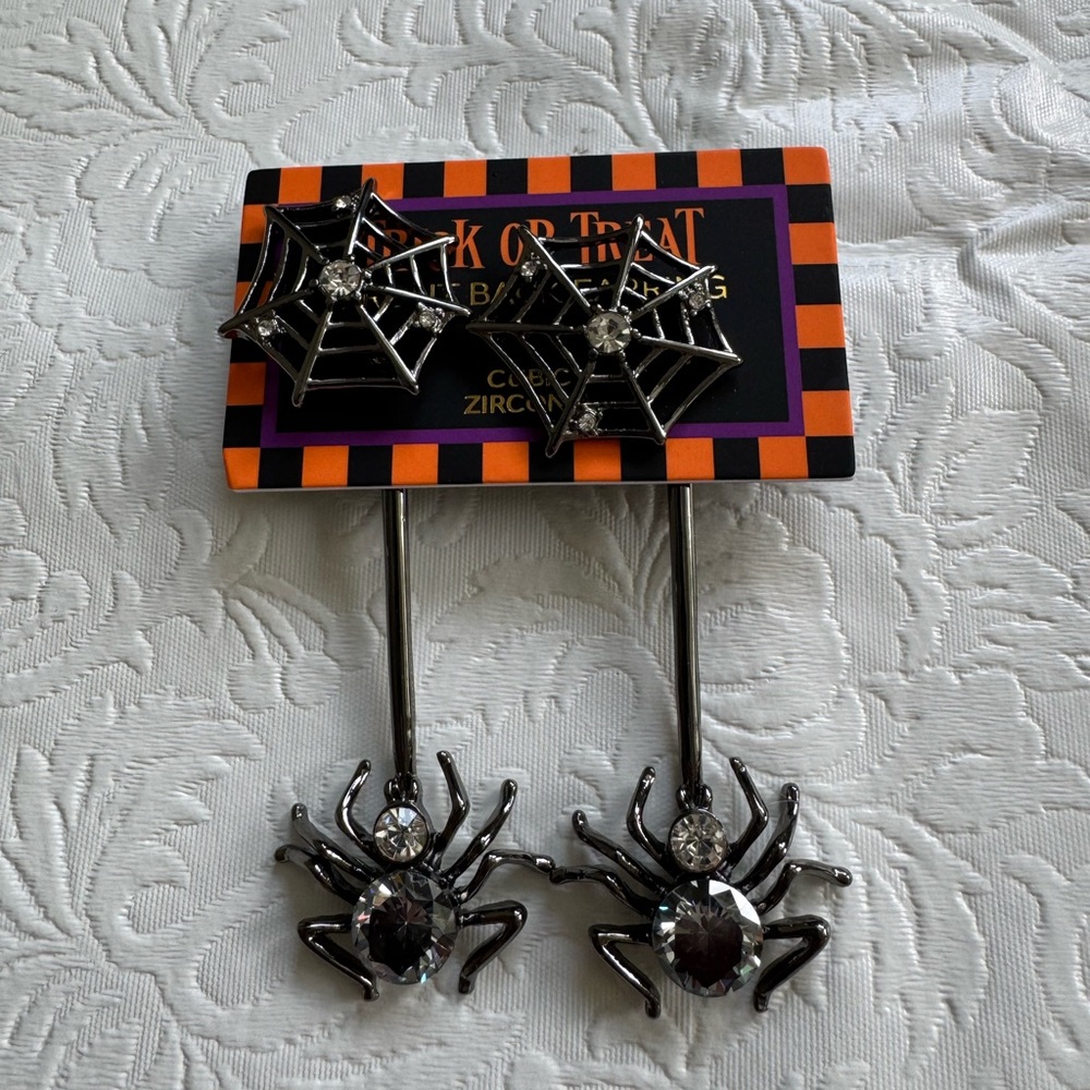 Trick or Treat Spider Web Earrings